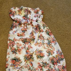 Floral Strapless dress